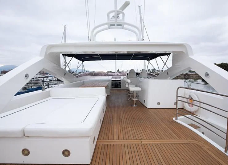 a boat on a dock aboard BARBIZON Yacht for Sale