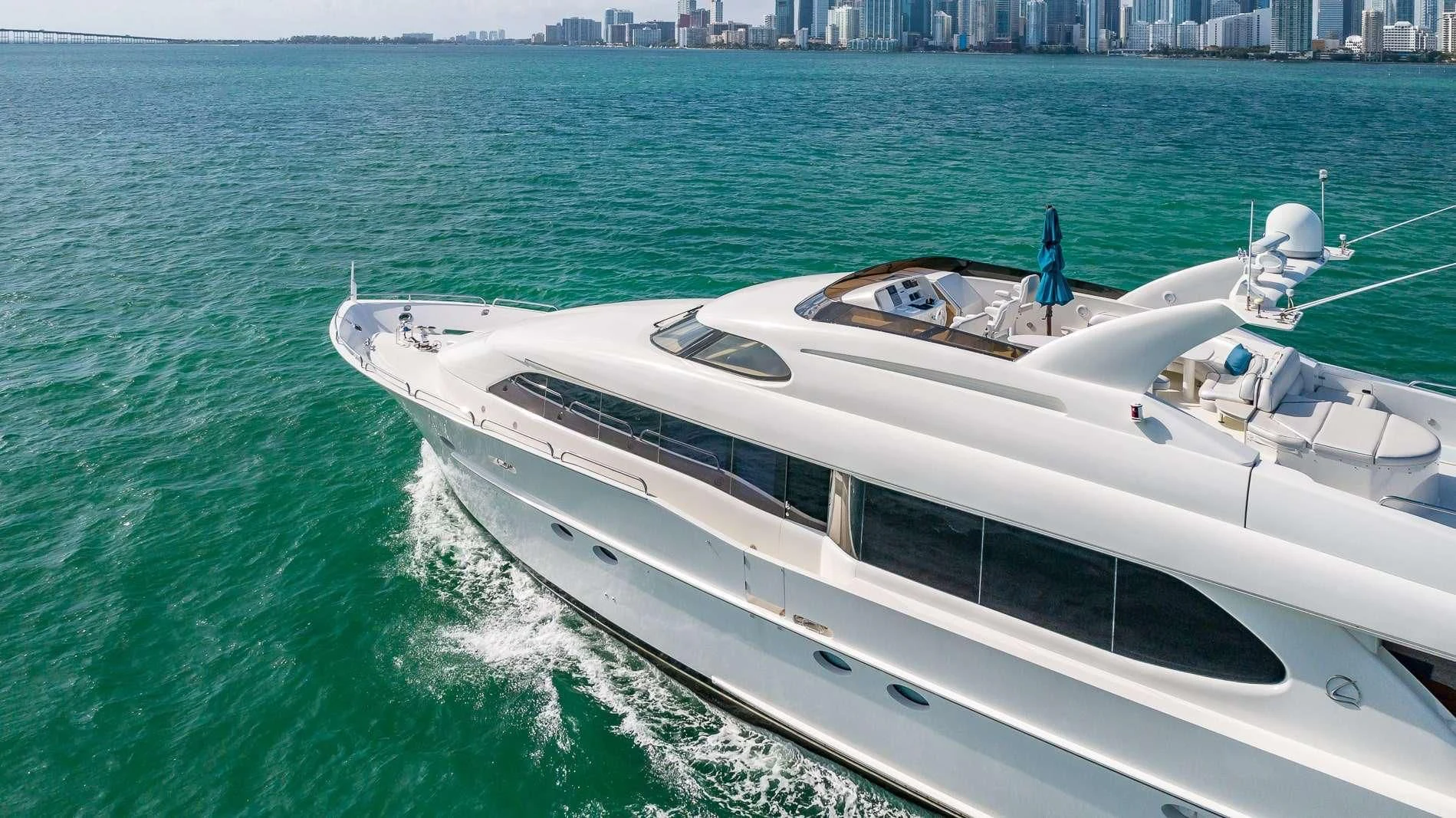 a white yacht in the water aboard TRANQUILITY IV Yacht for Sale