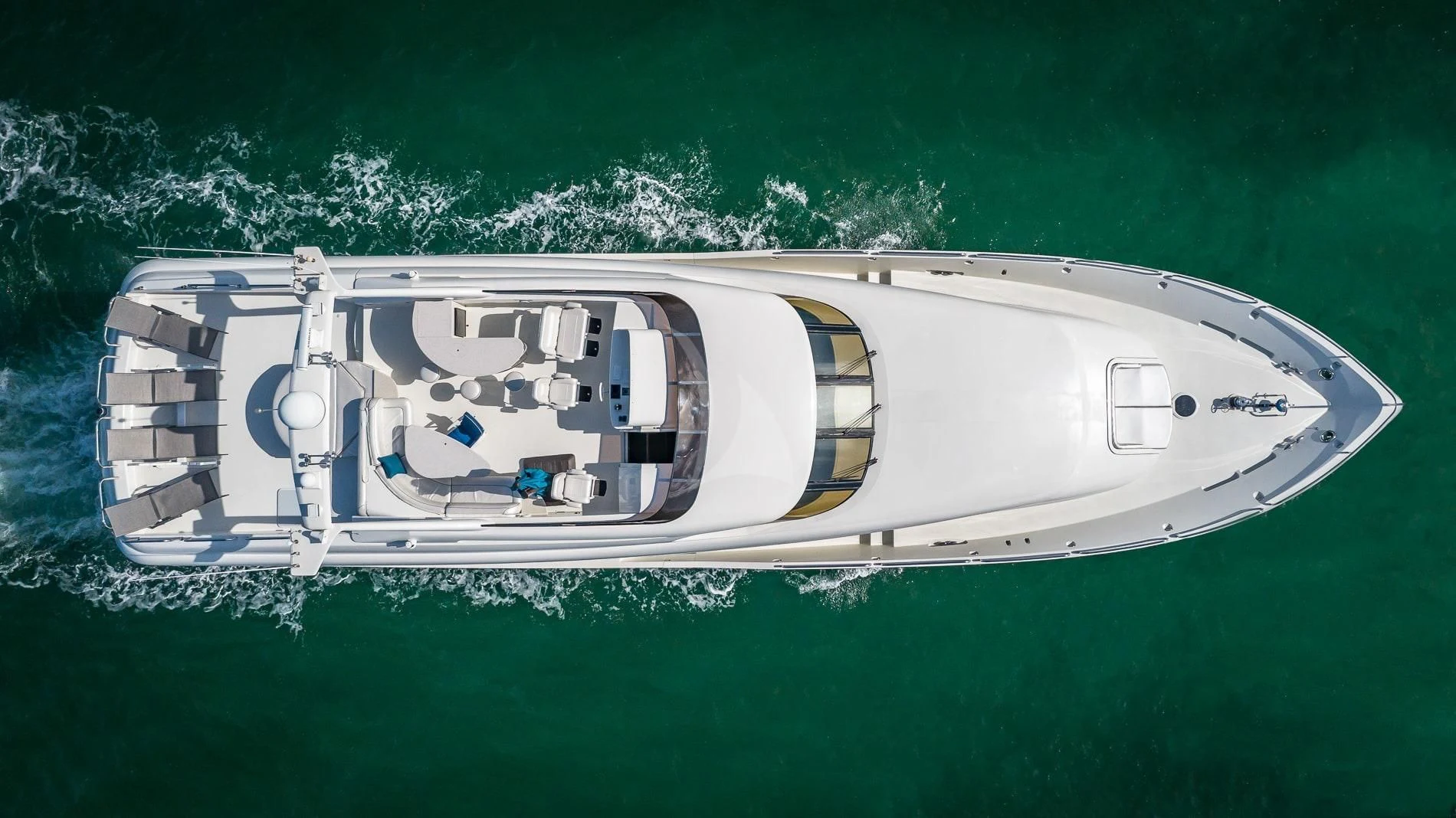 a space ship in the water aboard TRANQUILITY IV Yacht for Sale