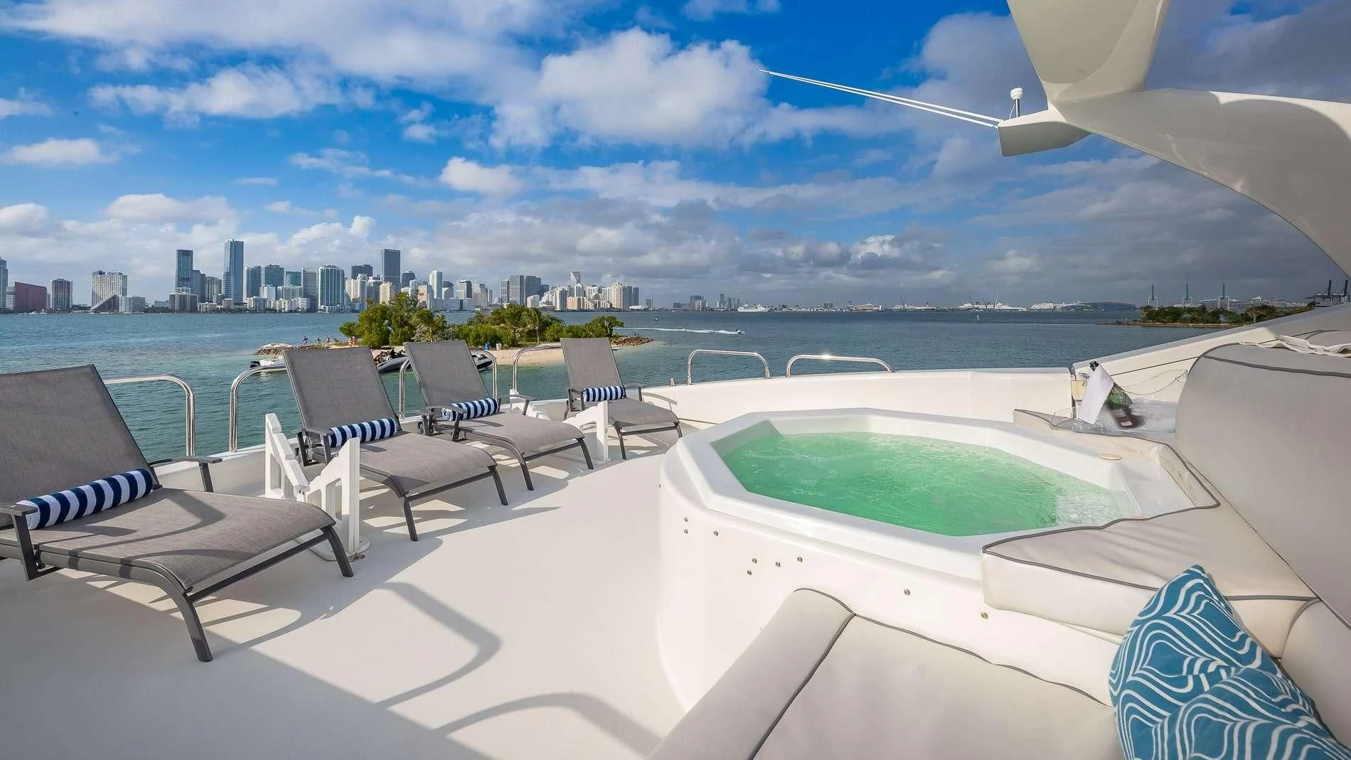 a pool on a deck aboard TRANQUILITY IV Yacht for Sale