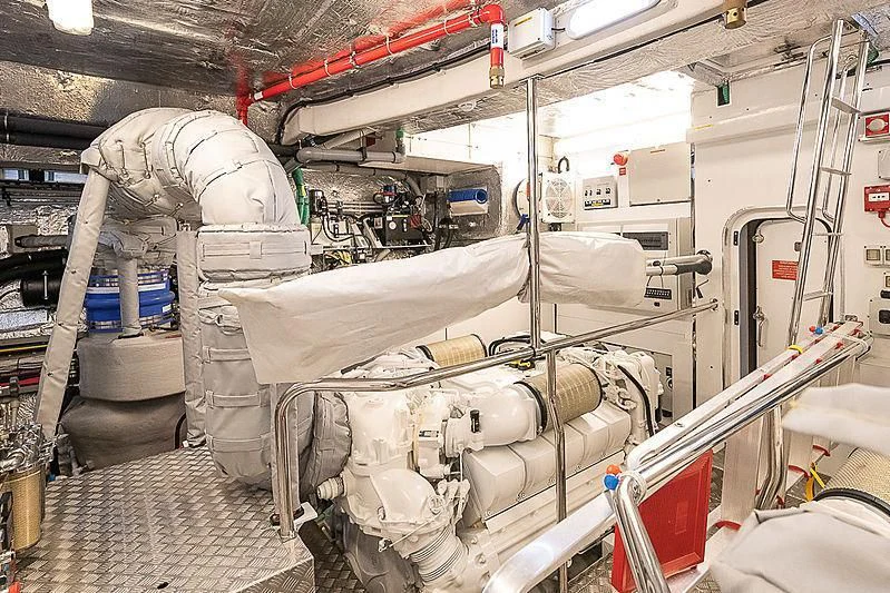 a machine with pipes aboard RUSH X Yacht for Sale