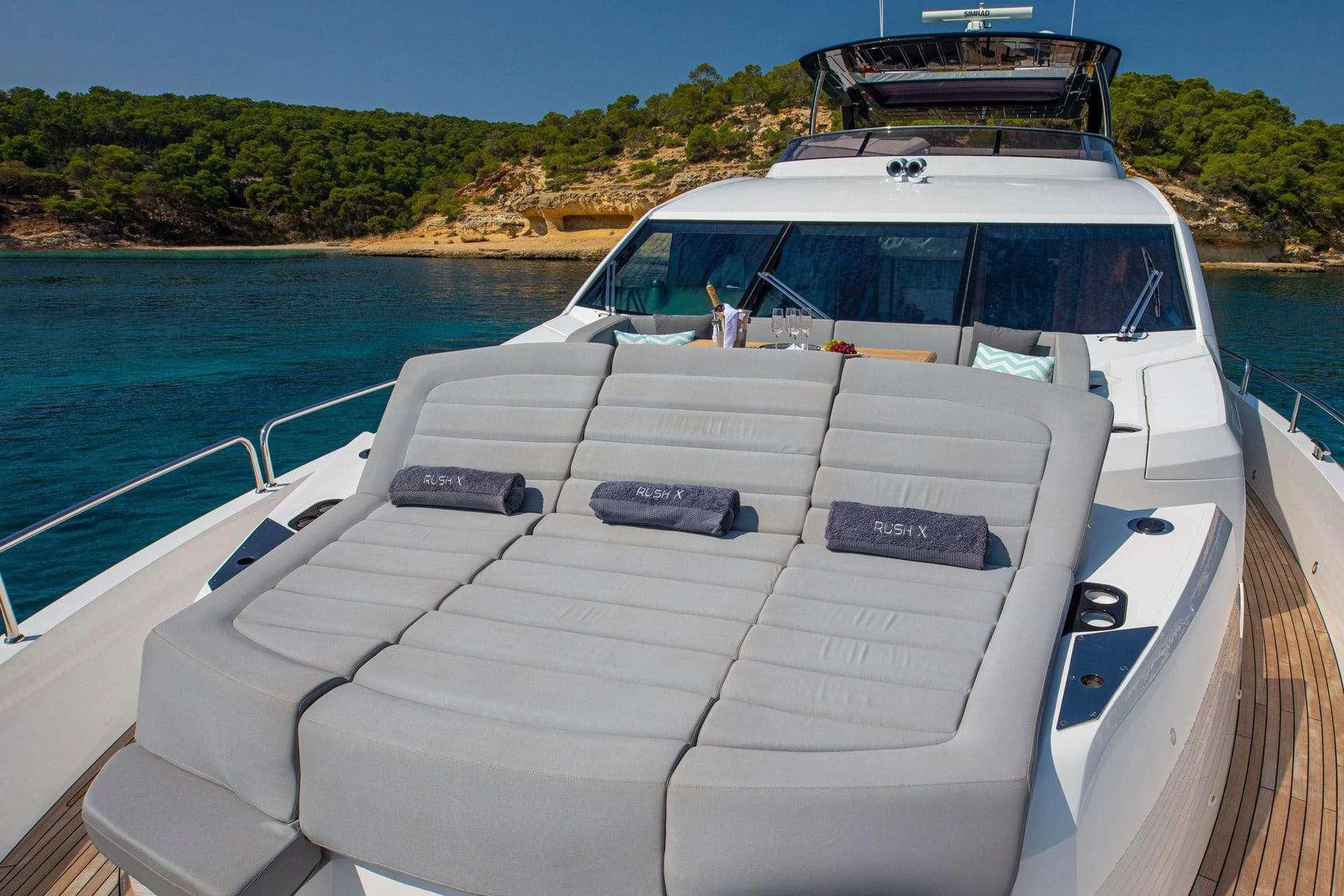 a boat on the water aboard RUSH X Yacht for Sale