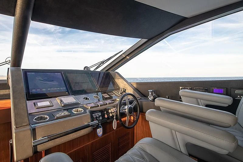 inside of a car aboard RUSH X Yacht for Sale