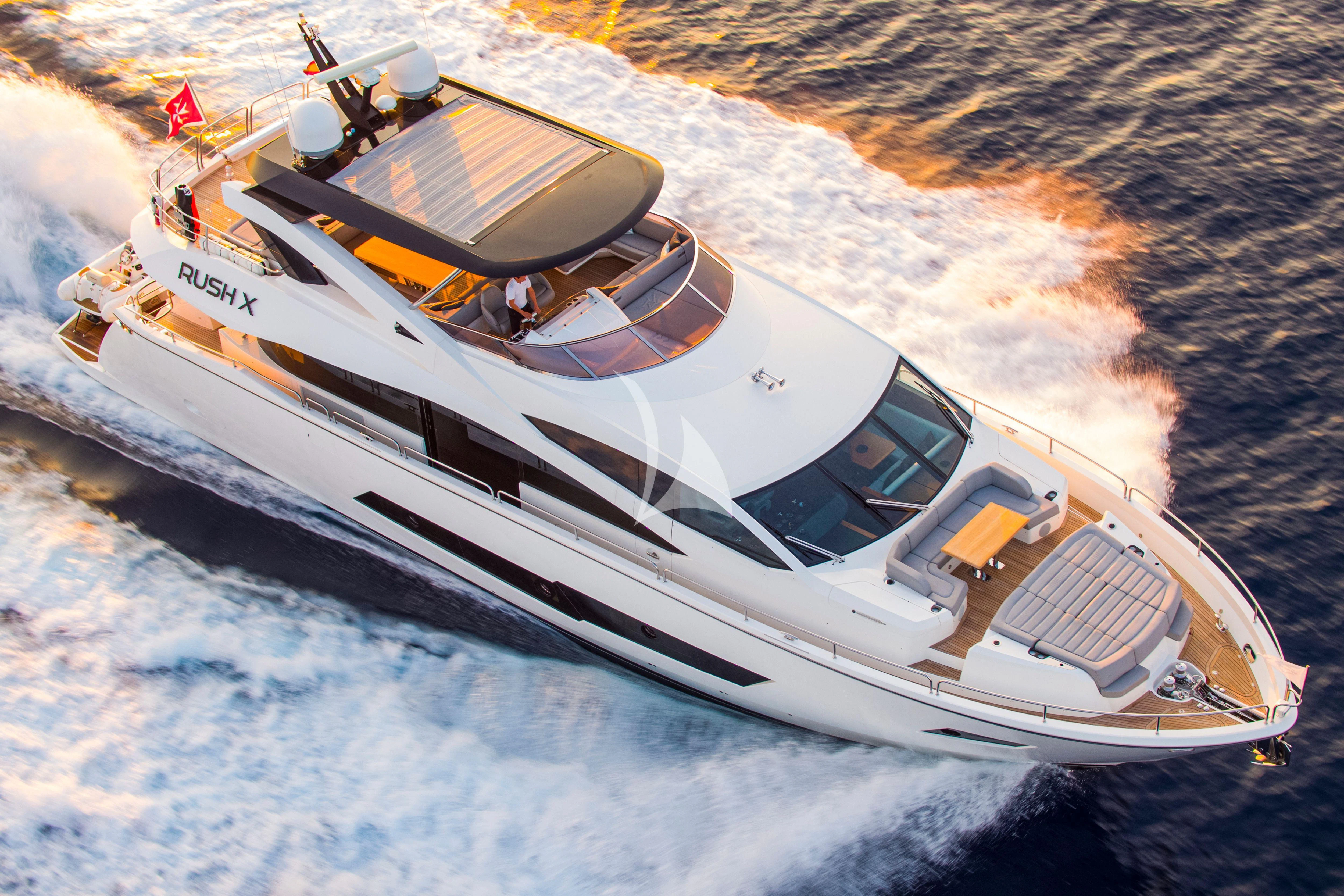 a boat on the water aboard RUSH X Yacht for Sale