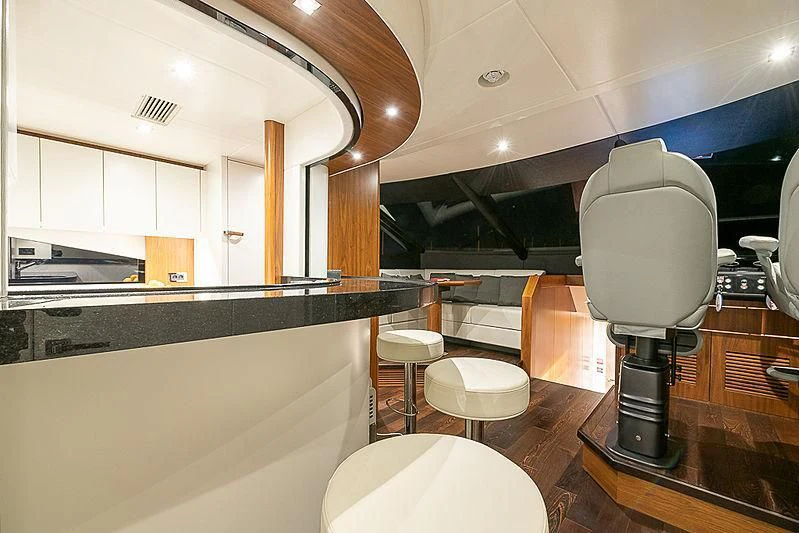 a modern looking kitchen aboard RUSH X Yacht for Sale