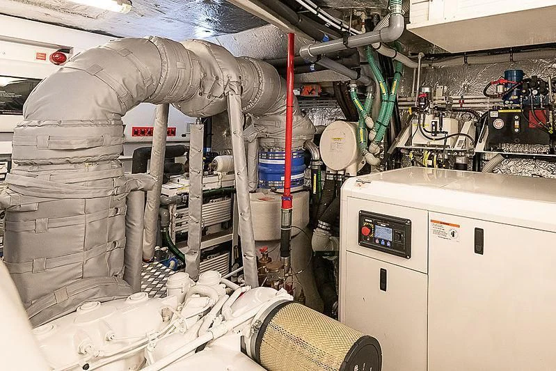 a room with machinery aboard RUSH X Yacht for Sale