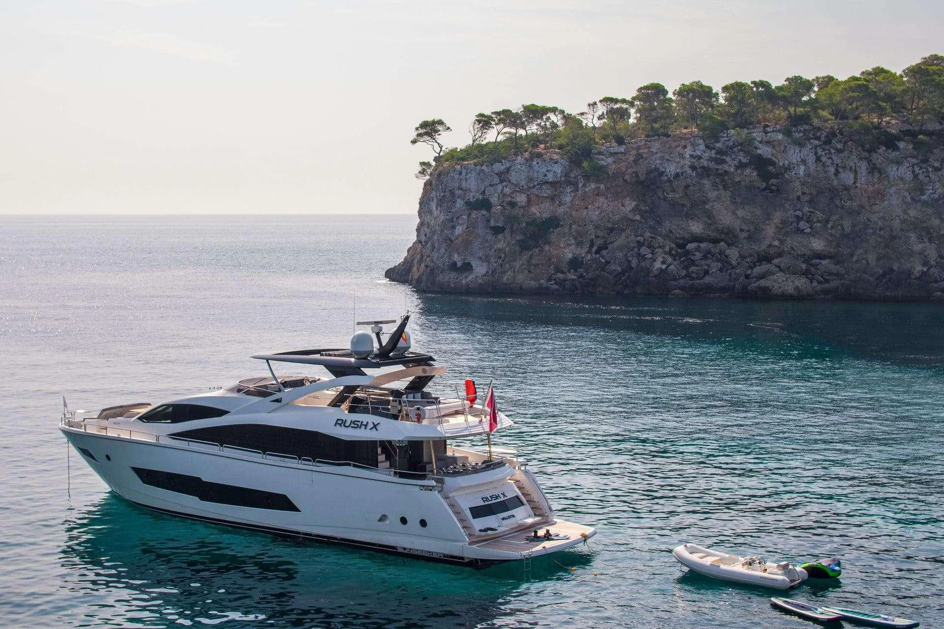 a boat on the water aboard RUSH X Yacht for Sale