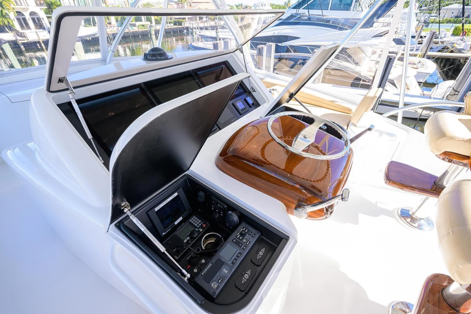 the interior of a car aboard TORO Yacht for Sale