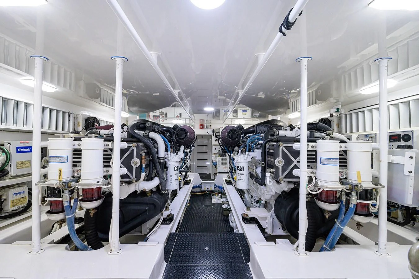 a large factory with white pipes aboard TORO Yacht for Sale