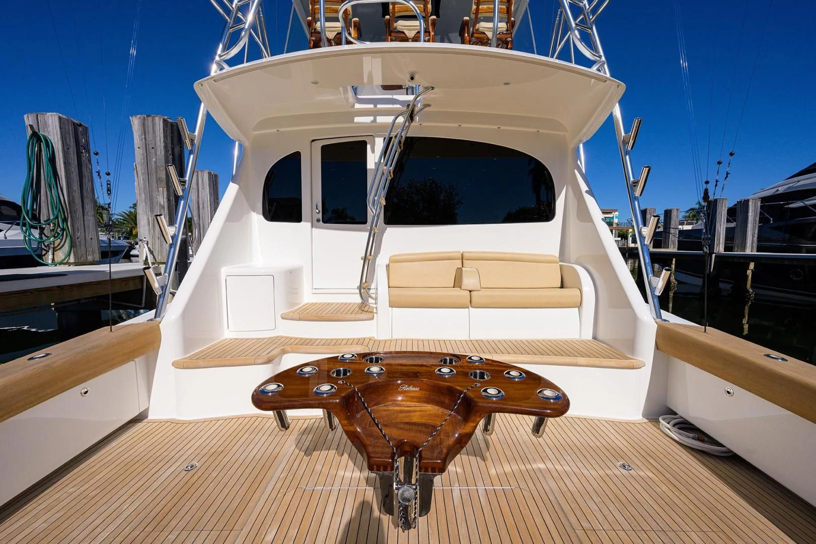a boat on a deck aboard TORO Yacht for Sale