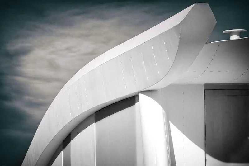 a white building with a cone shaped roof aboard VOLPINI 2 Yacht for Sale