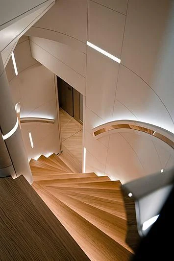 a hallway with a white ceiling aboard VOLPINI 2 Yacht for Sale