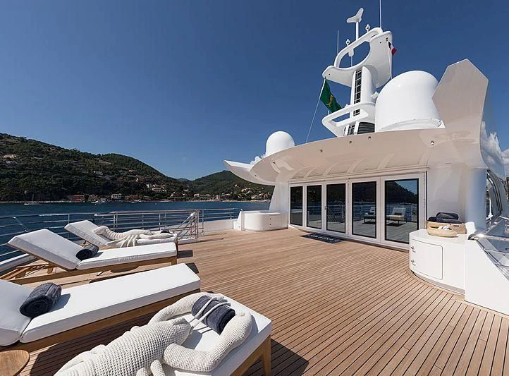 a boat on a deck aboard VOLPINI 2 Yacht for Sale