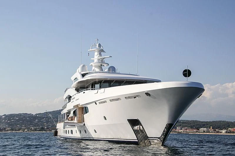 a large white boat in the water aboard VOLPINI 2 Yacht for Sale