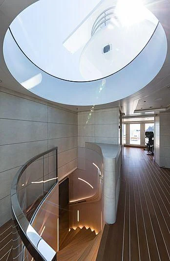 a bathroom with a large mirror aboard VOLPINI 2 Yacht for Sale