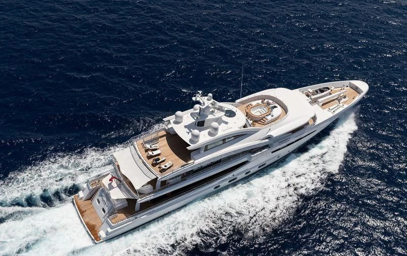 a space ship in the water aboard VOLPINI 2 Yacht for Sale
