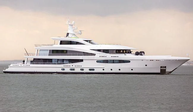 a large white yacht aboard VOLPINI 2 Yacht for Sale