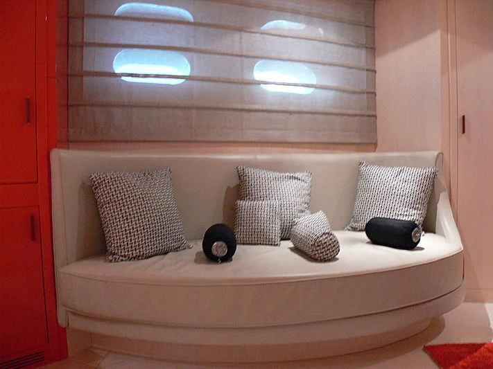 a bed with pillows and pillows aboard SOFIA Y Yacht for Sale