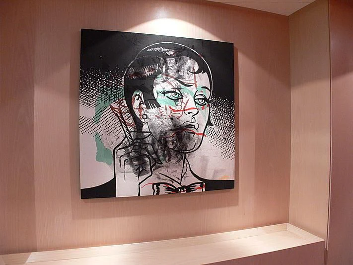 a framed picture of a person aboard SOFIA Y Yacht for Sale