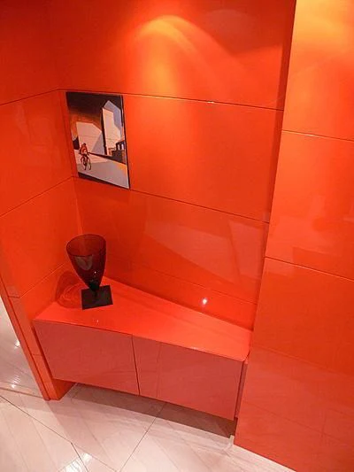 a bathroom with a glass vase on the counter aboard SOFIA Y Yacht for Sale