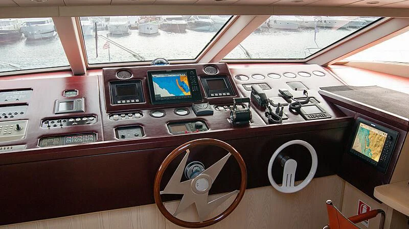 a cockpit of an airplane aboard SOFIA Y Yacht for Sale