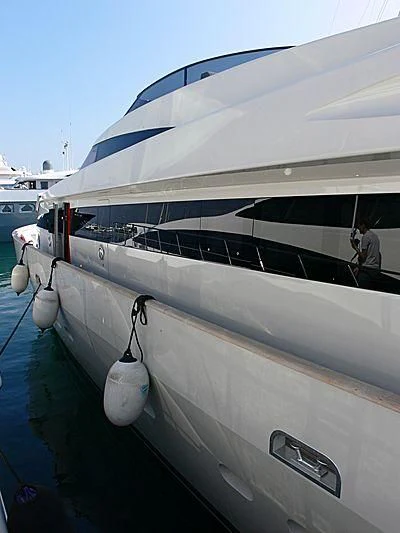 a boat docked at a pier aboard SOFIA Y Yacht for Sale