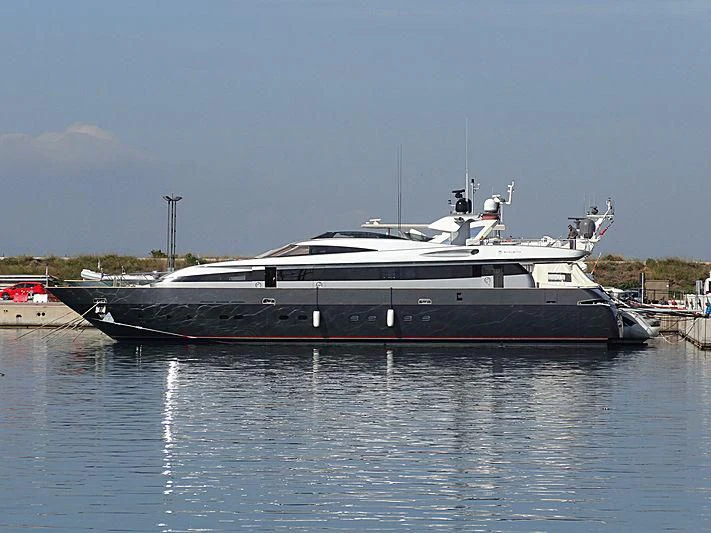 a boat docked at a pier aboard SOFIA Y Yacht for Sale