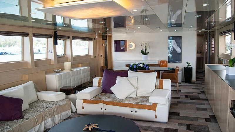 a room with a couch and a table aboard SOFIA Y Yacht for Sale
