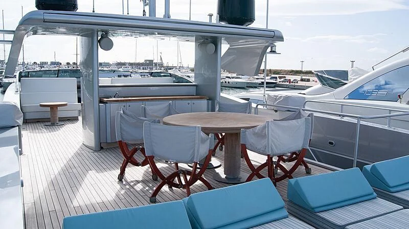 a table on a boat aboard SOFIA Y Yacht for Sale