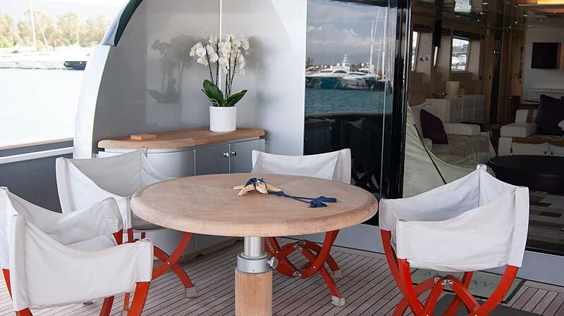 a table and chairs in a room aboard SOFIA Y Yacht for Sale