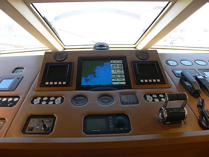 a radio on a table aboard SOFIA Y Yacht for Sale