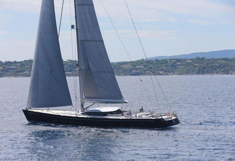 a sailboat on the water aboard BLUE PAPILLON Yacht for Sale