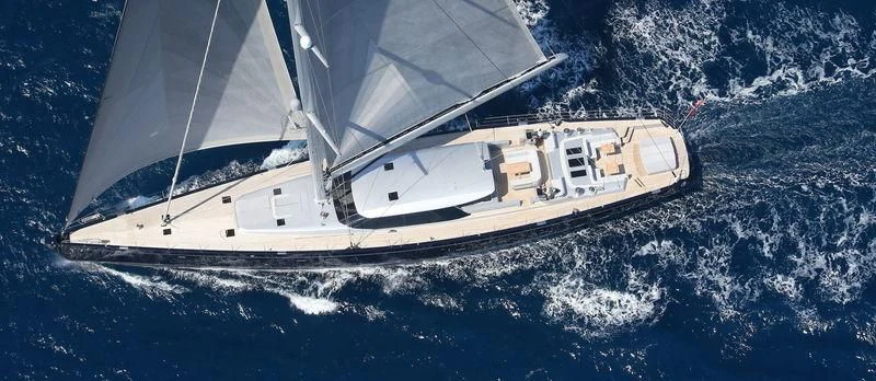 a boat on the water aboard BLUE PAPILLON Yacht for Sale