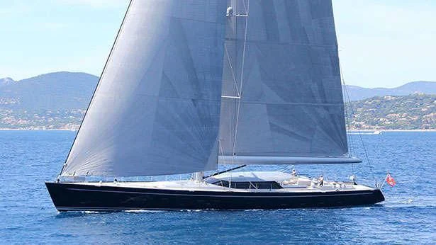a large sailboat on the water aboard BLUE PAPILLON Yacht for Sale