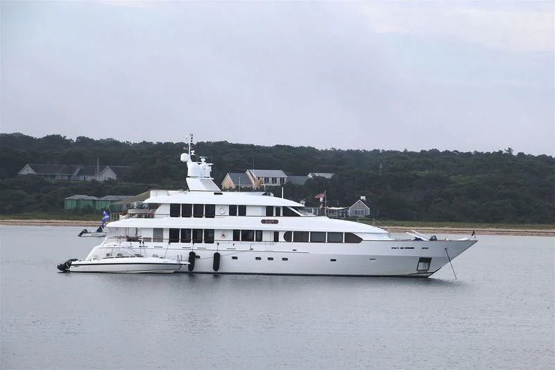 a large white boat in the water aboard PACKAGE DEAL Yacht for Charter
