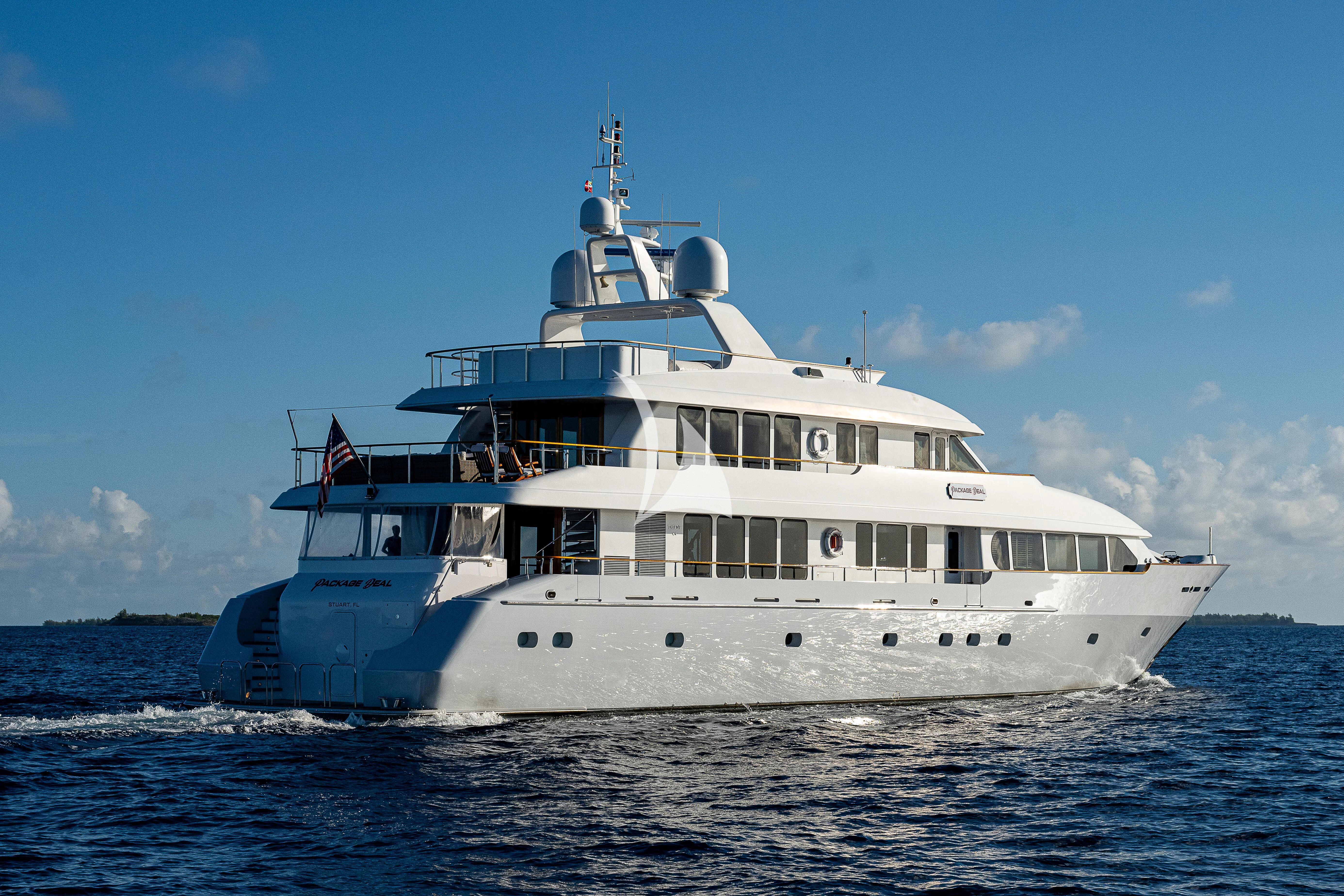 a large white ship aboard PACKAGE DEAL Yacht for Charter