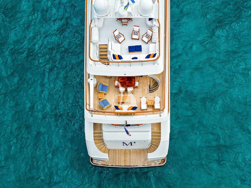 a small white boat aboard PACKAGE DEAL Yacht for Charter