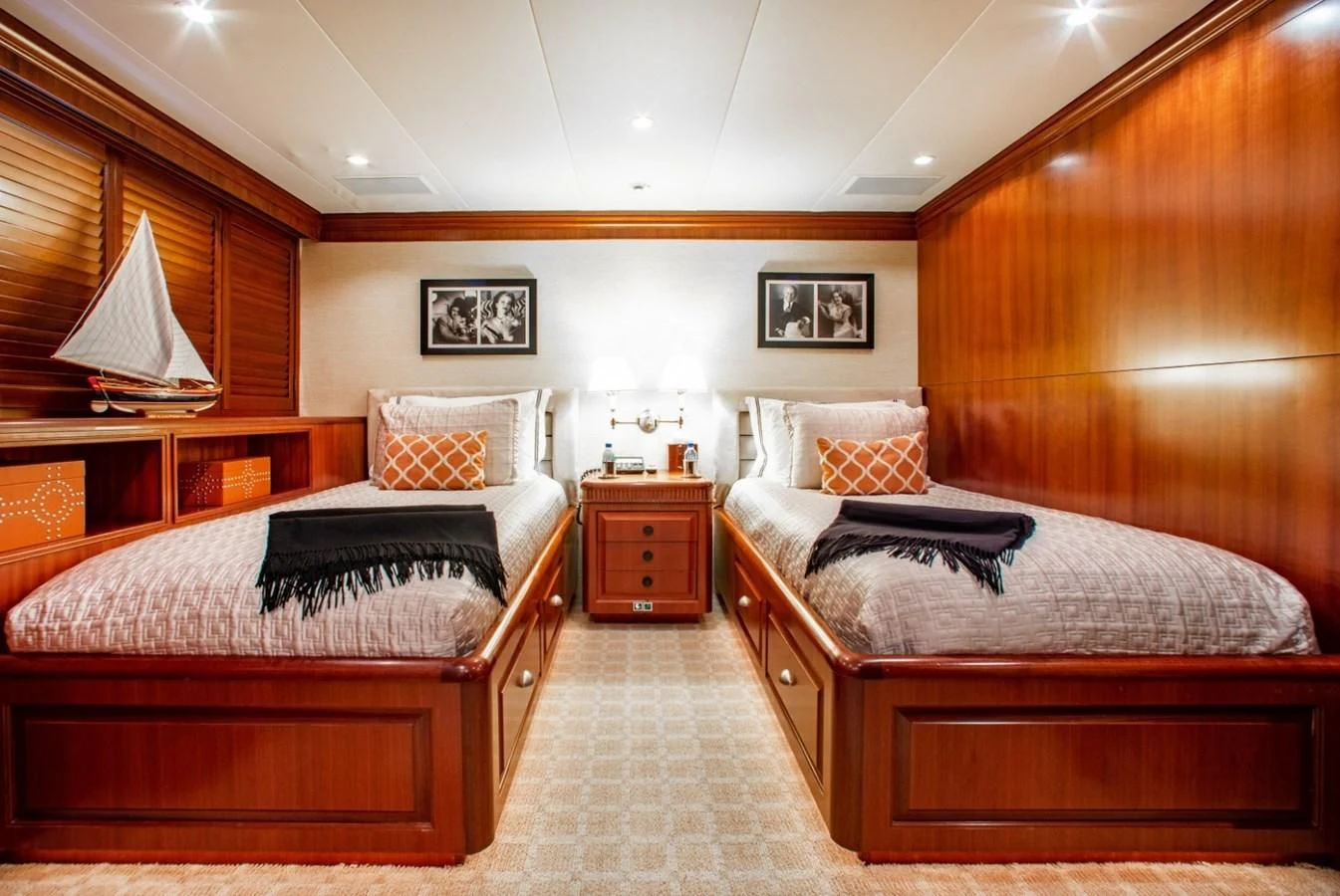 a room with a couple of beds aboard PACKAGE DEAL Yacht for Charter