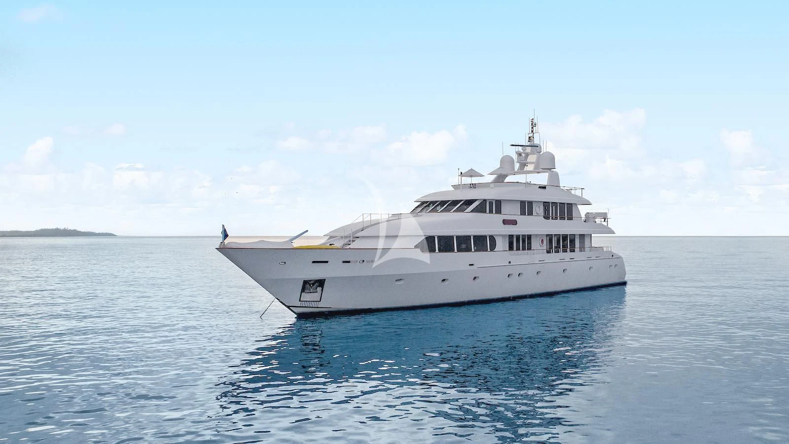 a white boat on the water aboard PACKAGE DEAL Yacht for Charter
