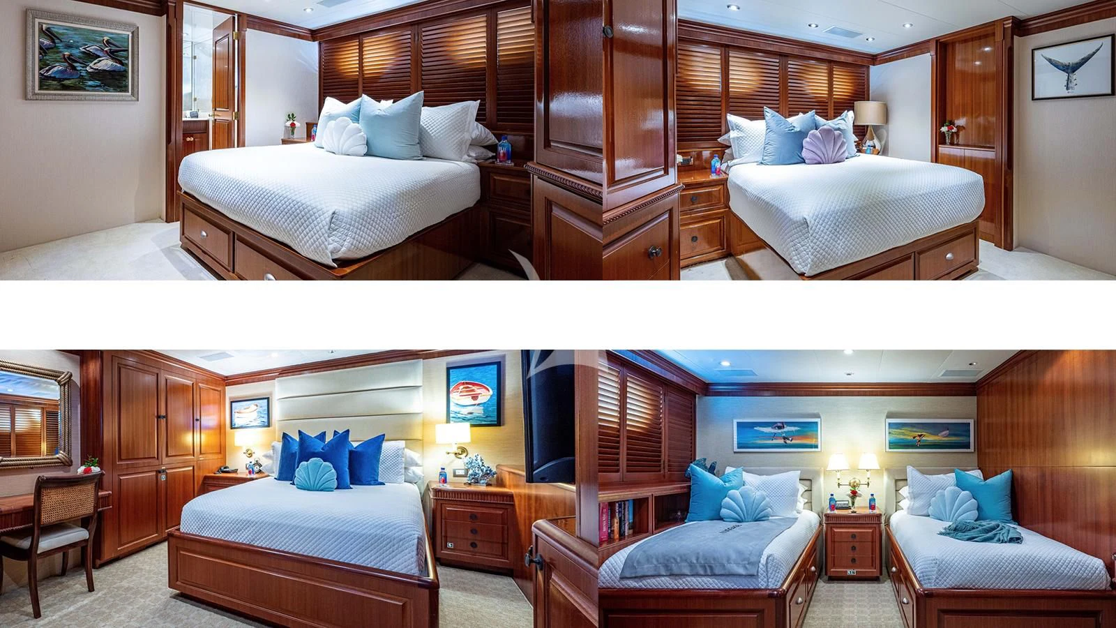 a room with a bed and a couch aboard PACKAGE DEAL Yacht for Charter