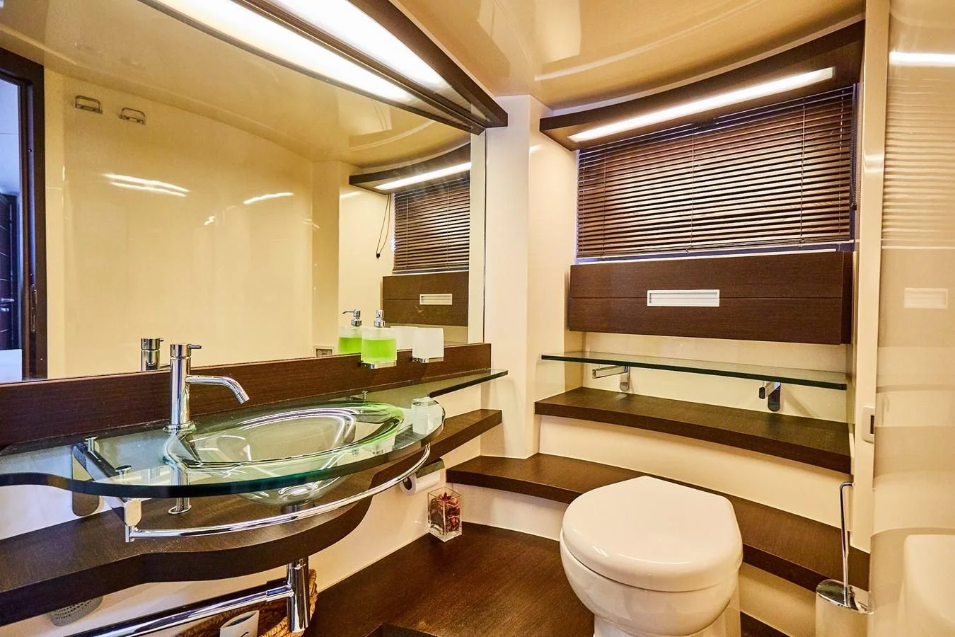 a bathroom with a sink and a bathtub aboard BLACK ICE Yacht for Sale