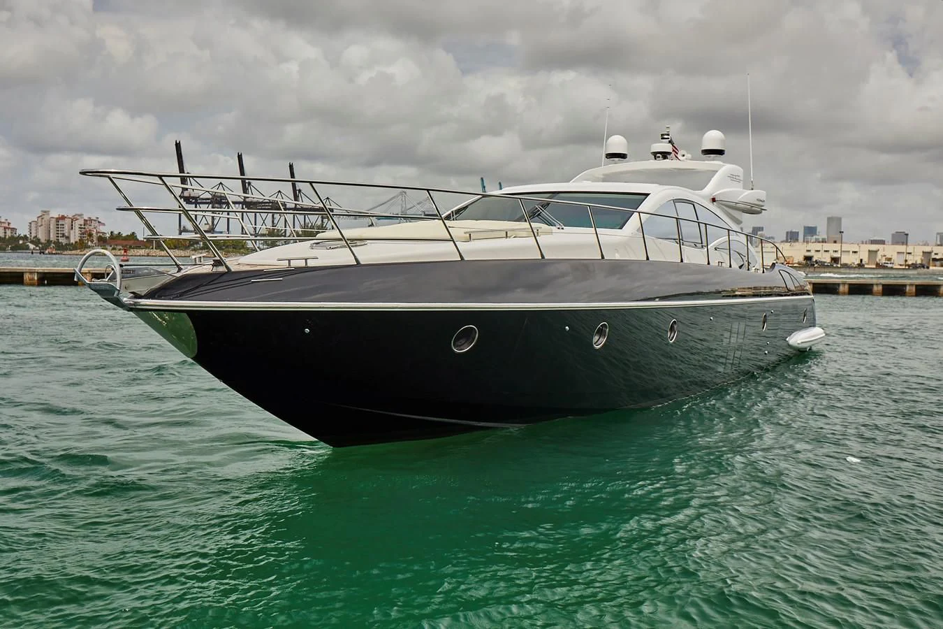 a boat in the water aboard BLACK ICE Yacht for Sale