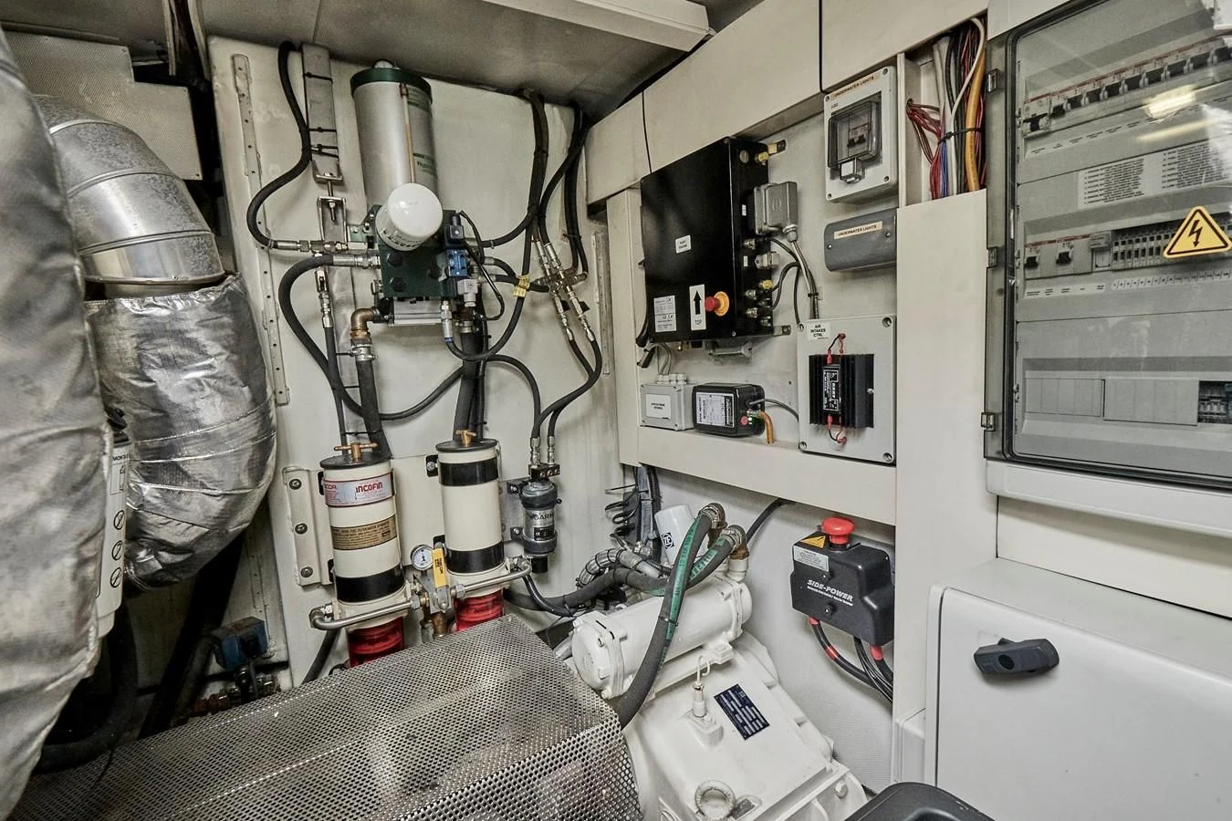 a room with machinery and equipment aboard BLACK ICE Yacht for Sale