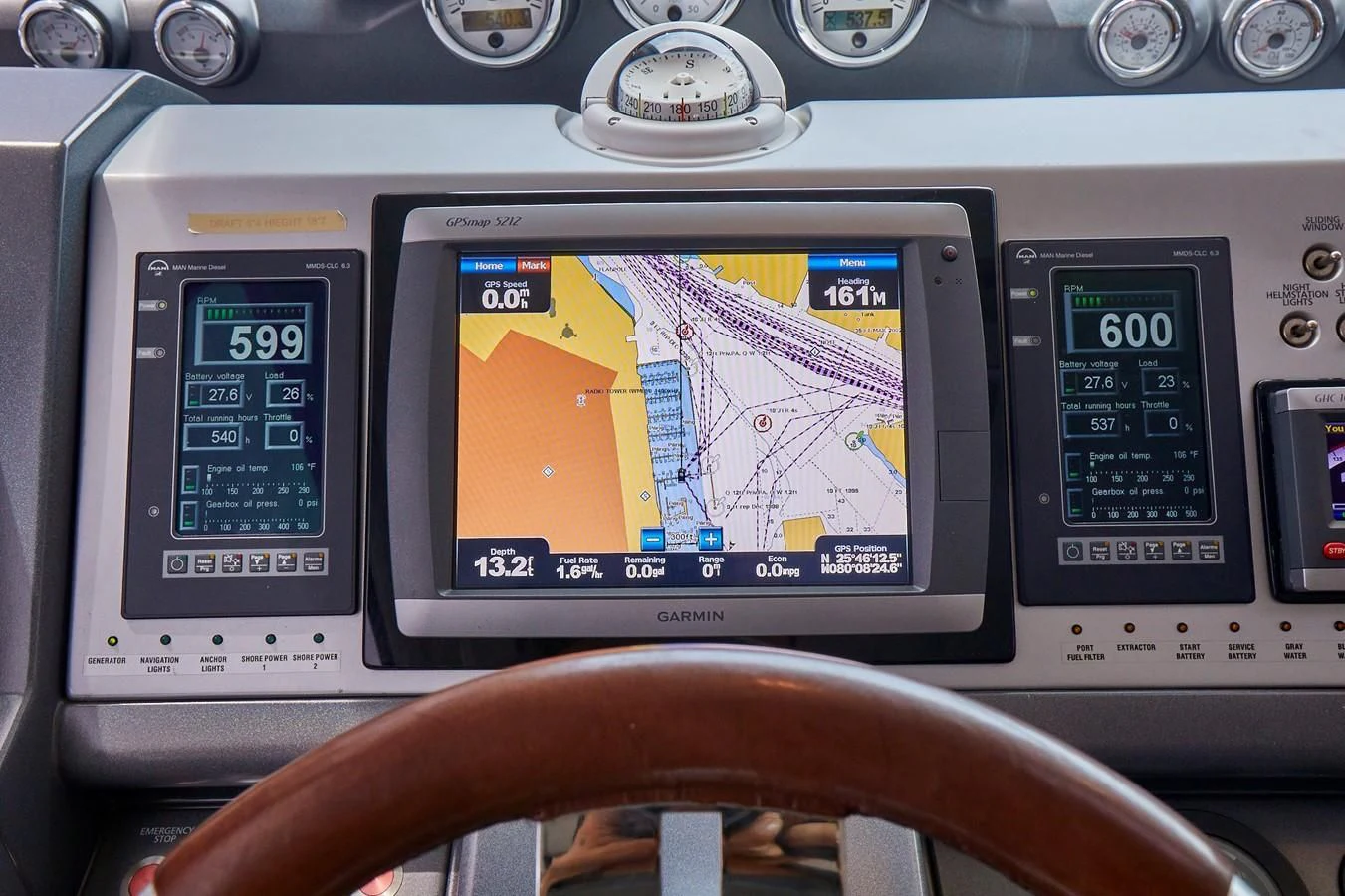a hand holding a remote control aboard BLACK ICE Yacht for Sale