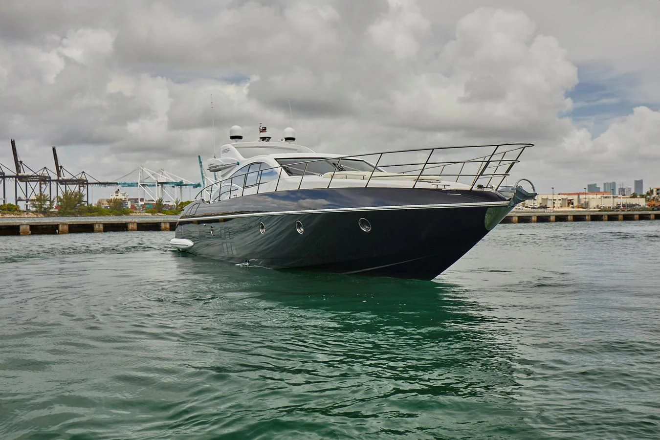 a boat in the water aboard BLACK ICE Yacht for Sale