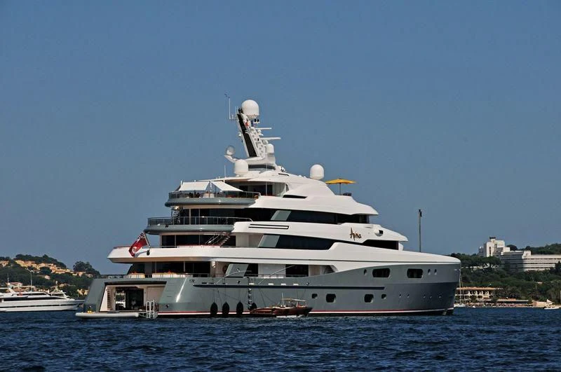 a large white cruise ship aboard AVIVA Yacht for Sale