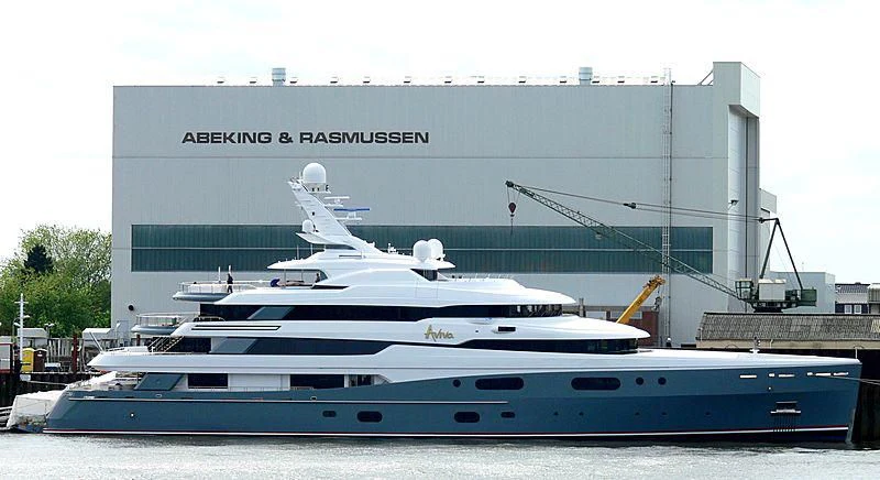 a large white boat aboard AVIVA Yacht for Sale