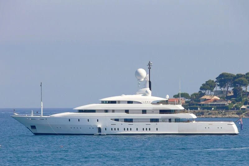 a white yacht in the water aboard ILONA Yacht for Sale