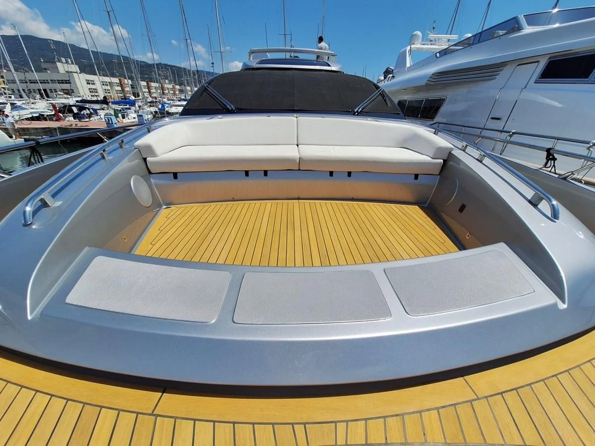 a boat in a harbor aboard CHILUCE Yacht for Charter