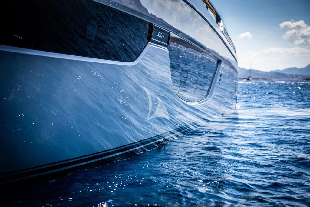 the front of a ship aboard CHILUCE Yacht for Charter